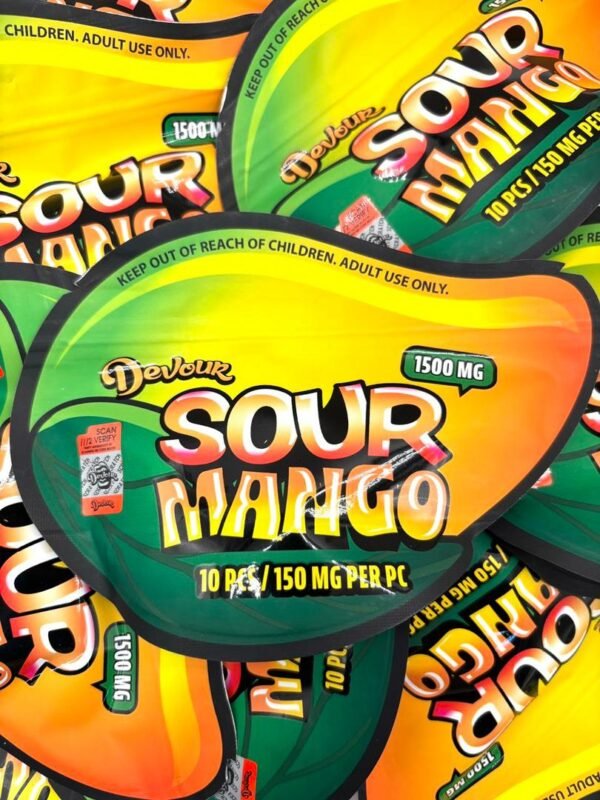 Sourz Mango Devour Gummies 1500MG Wholesale 10 Pieces Pack - Image 2