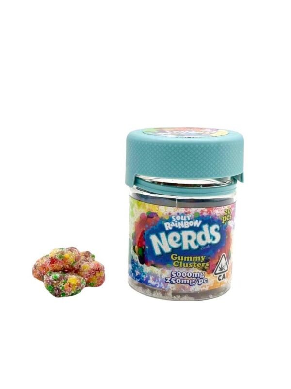 Sour rainbow nerds gummy clusters devour brand